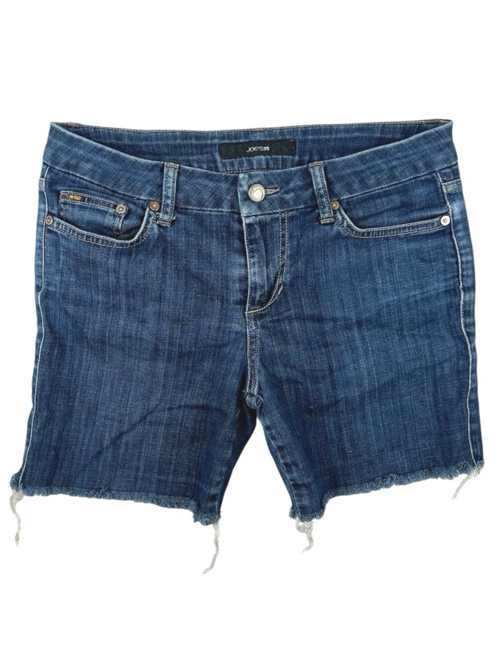 Joe's Women's Blue Honey Mid Rise Medium Wash Cut Off Denim Jean Shorts Size 29